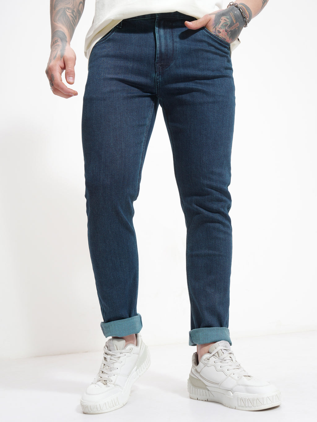 Purple By Highlander Men Blue Slim Fit Stretchable Jeans - Blue - Image 1