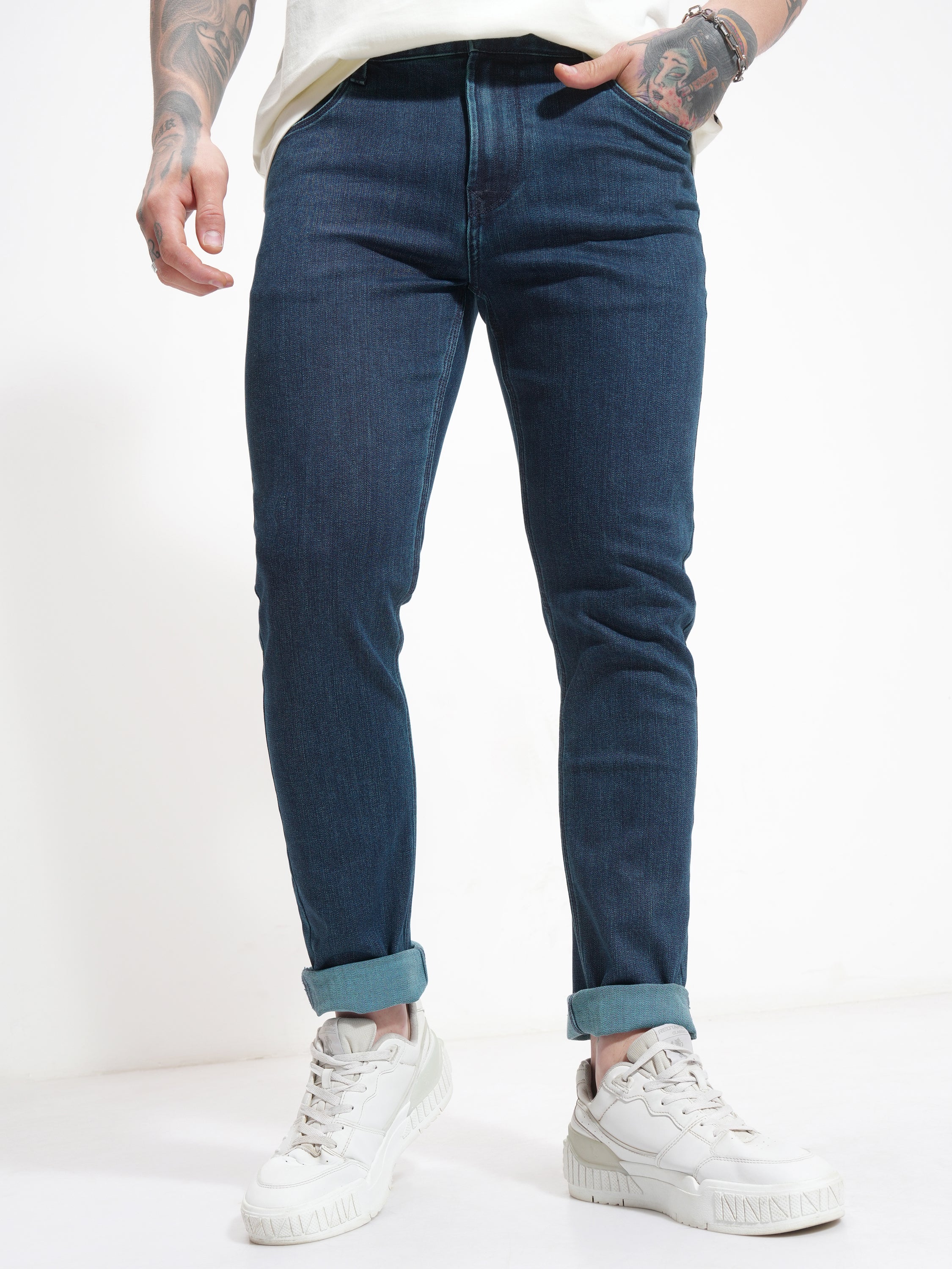 Purple By Highlander Men Blue Slim Fit Stretchable Jeans - Blue - Image 1