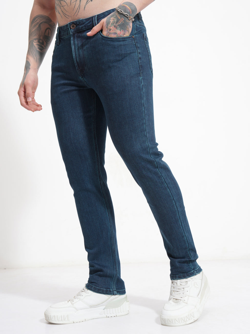 Purple By Highlander Men Blue Slim Fit Stretchable Jeans - Blue - Image 4