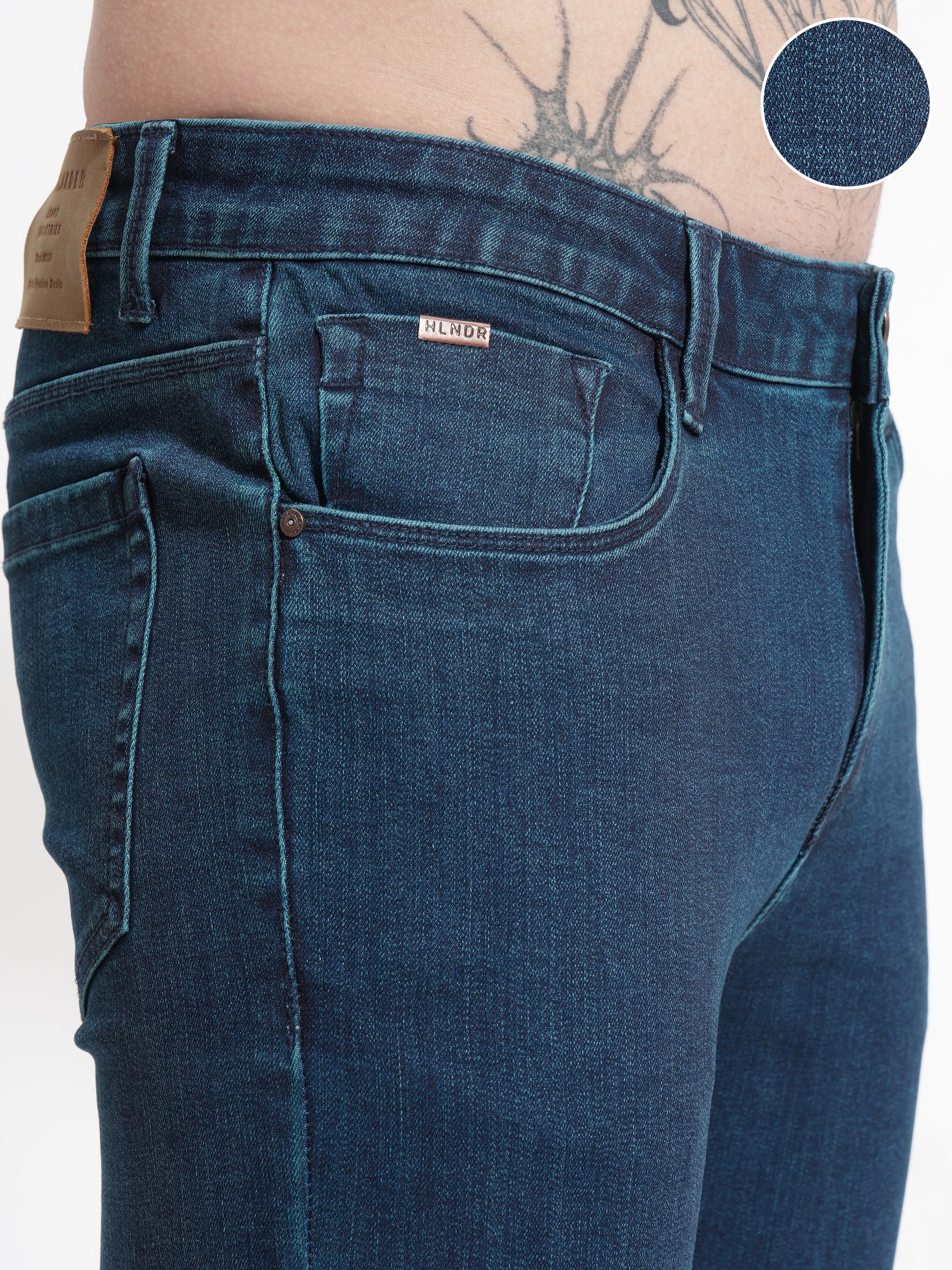 Purple By Highlander Men Blue Slim Fit Stretchable Jeans - Blue - Image 5