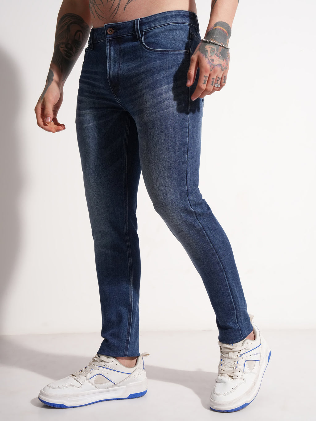 Purple By Highlander Men Blue Slim Fit Stretchable Jeans - Blue - Image 4