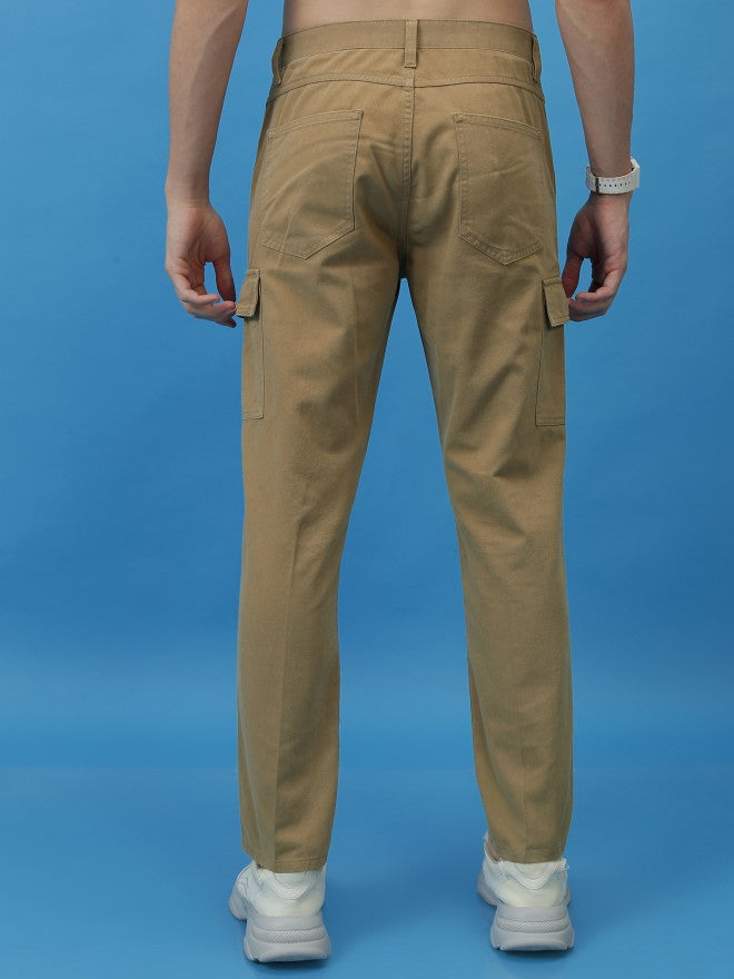 Highlander Men Khaki Regular Fit Solid Cargo - Brown - Image 3