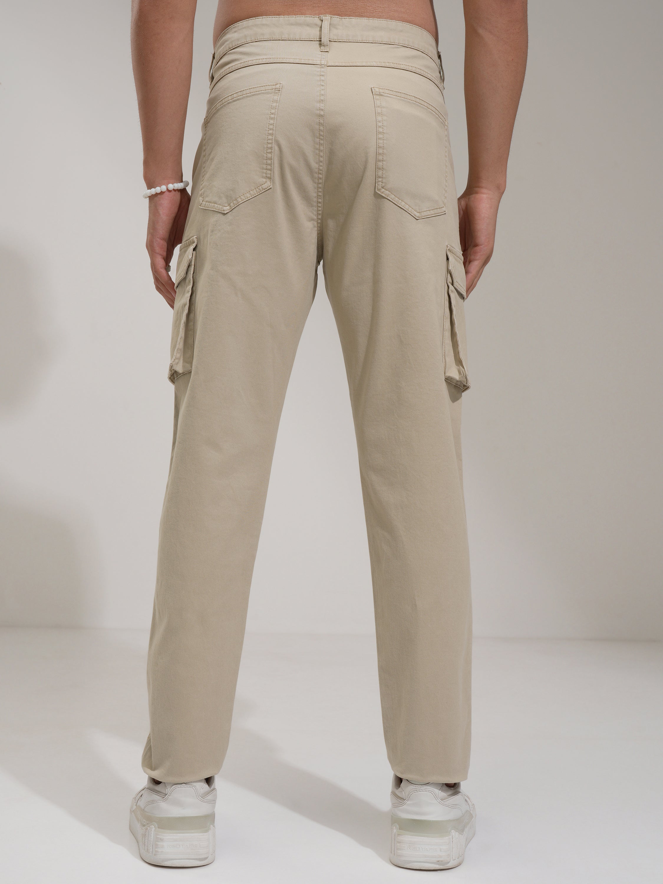 Purple By Highlander Men Grey Regular Fit Solid Cargo - Grey - Image 3