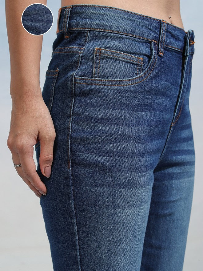 Tokyo Talkies Women Blue Bootcut Stretchable Jeans - Blue - Image 5