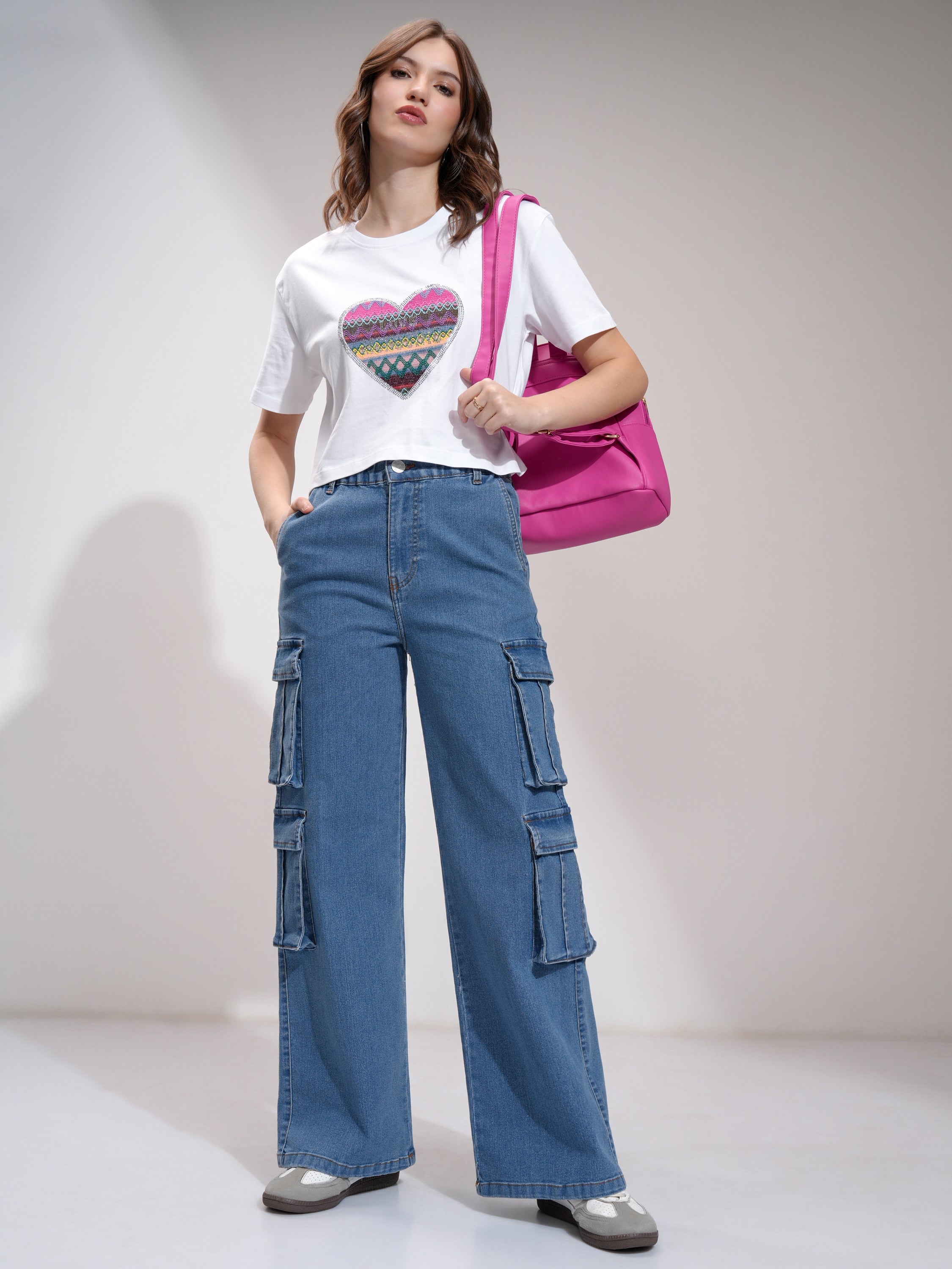 Tokyo Talkies Women Blue Straight Fit Stretchable Jeans - Blue - Image 2