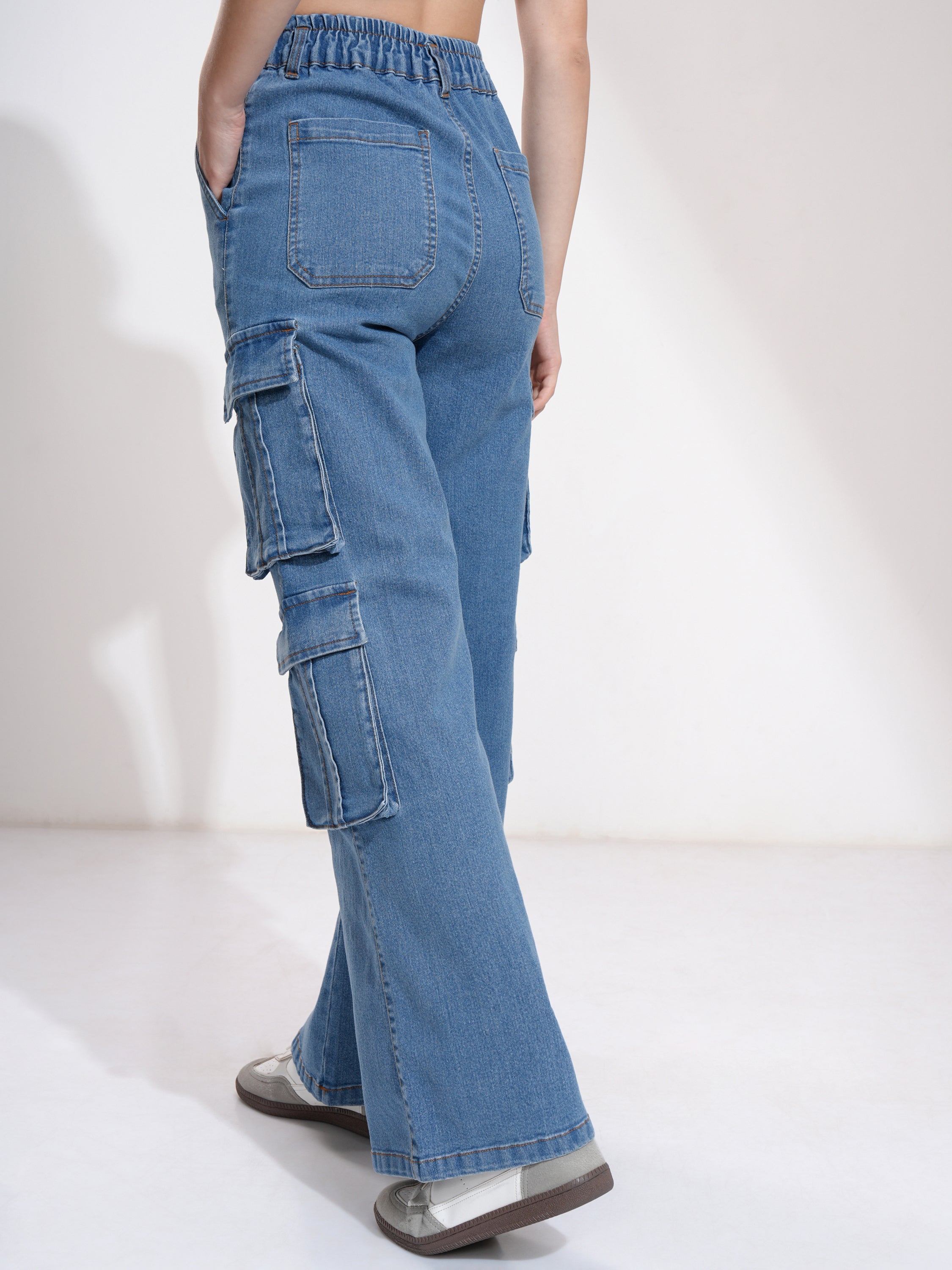 Tokyo Talkies Women Blue Straight Fit Stretchable Jeans - Blue - Image 3