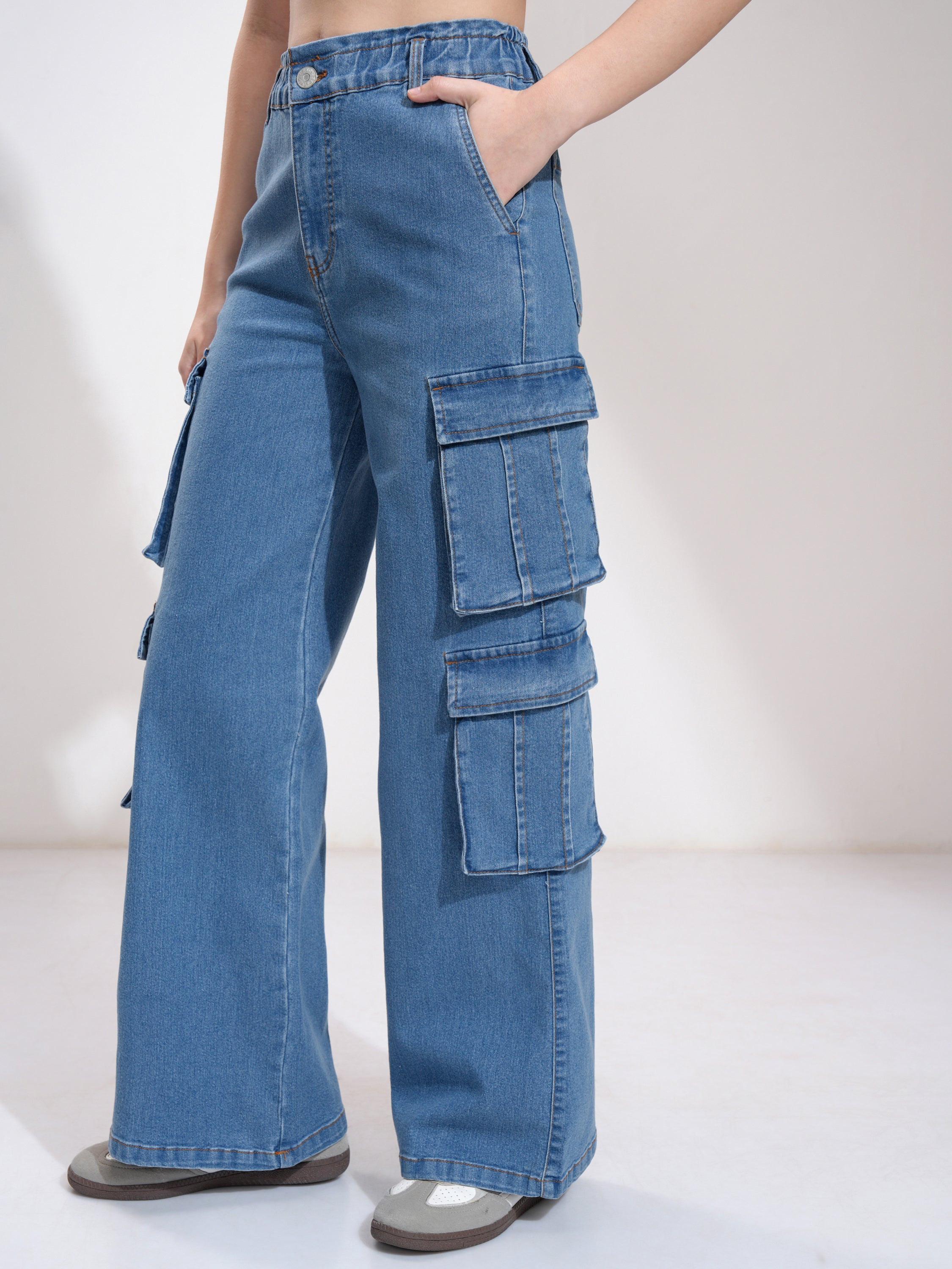 Tokyo Talkies Women Blue Straight Fit Stretchable Jeans - Blue - Image 4