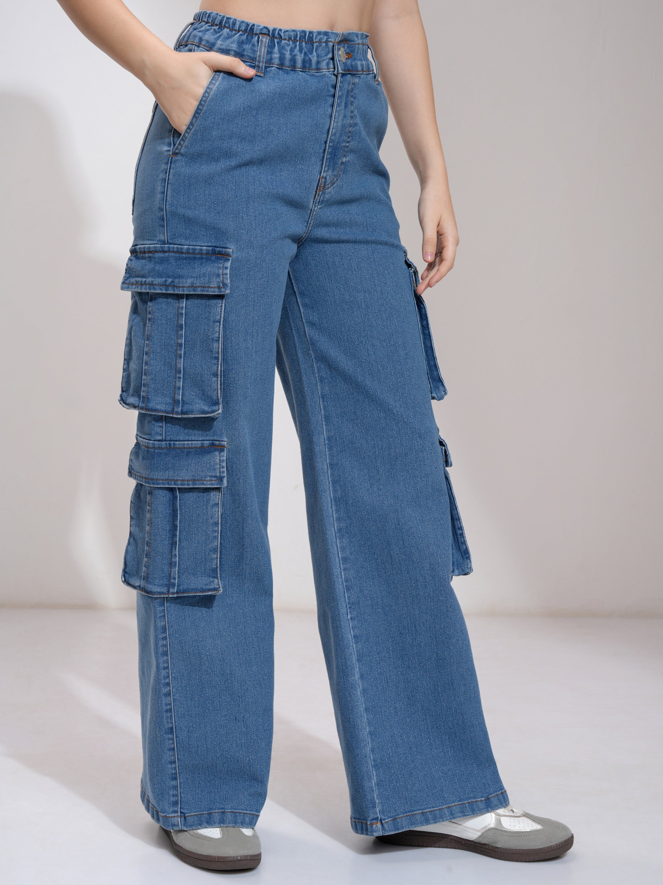 Tokyo Talkies Women Blue Straight Fit Stretchable Jeans - Blue - Image 6