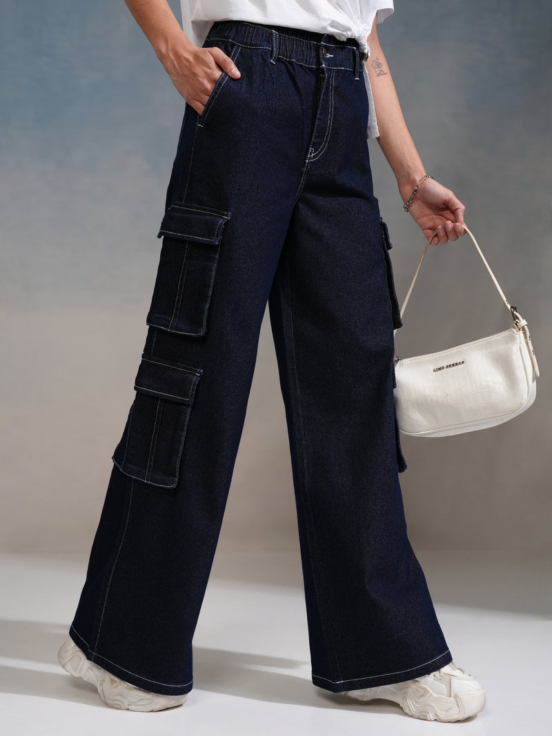 Tokyo Talkies Women Blue Straight Fit Stretchable Jeans - Blue - Image 1