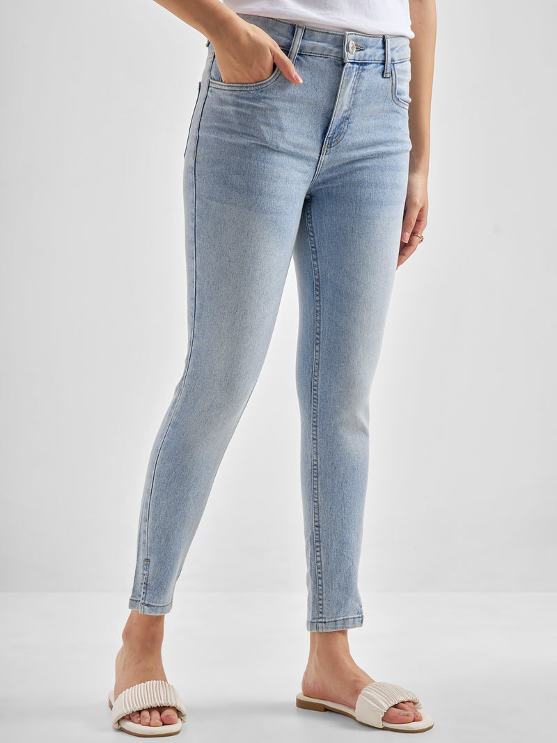 Basics By Tokyo Talkies Women Blue Slim Fit Jeans - Blue - Image 1