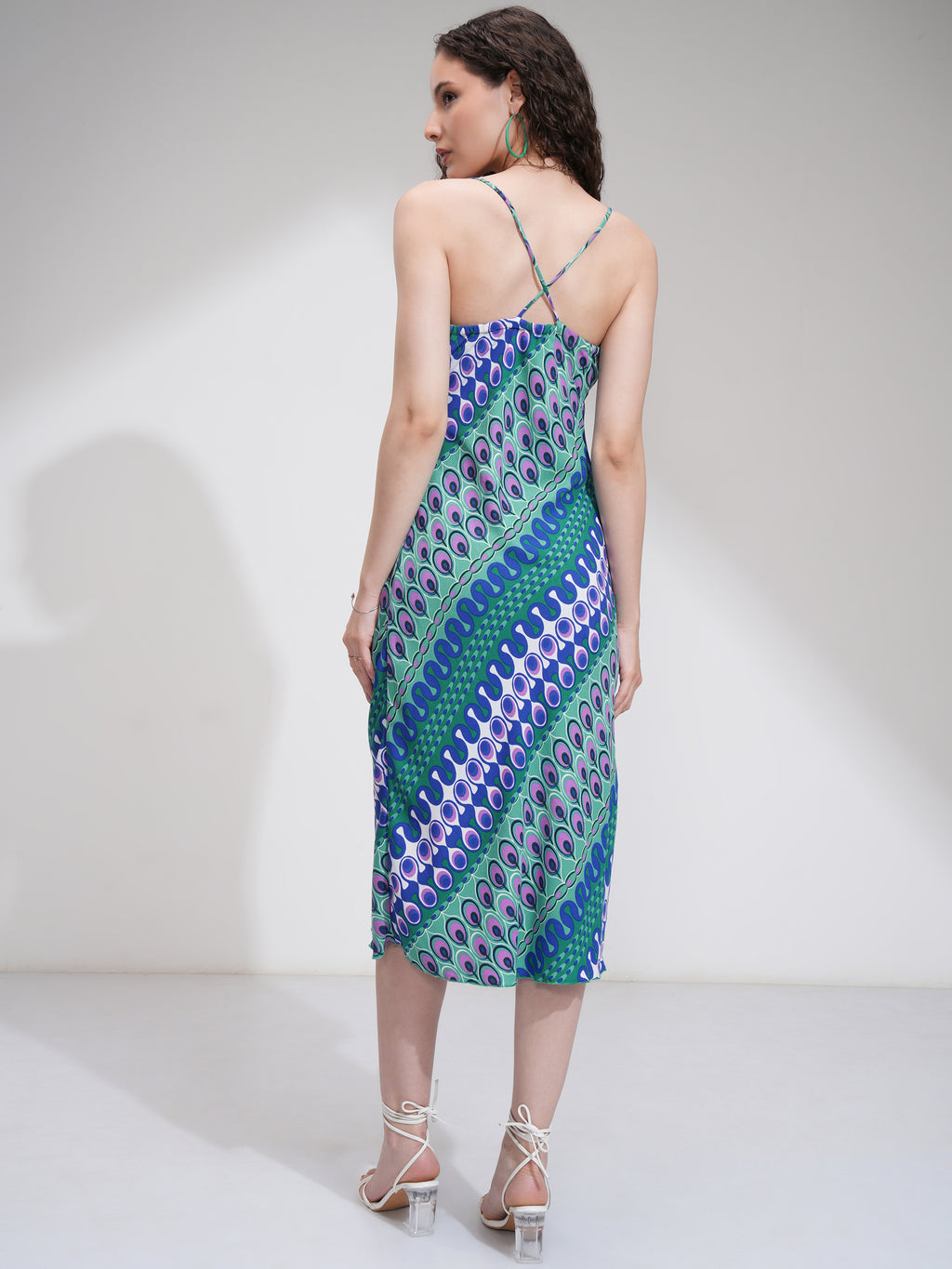 Tokyo Talkies Women Blue Printed Sheath Dress - Blue - Image 3