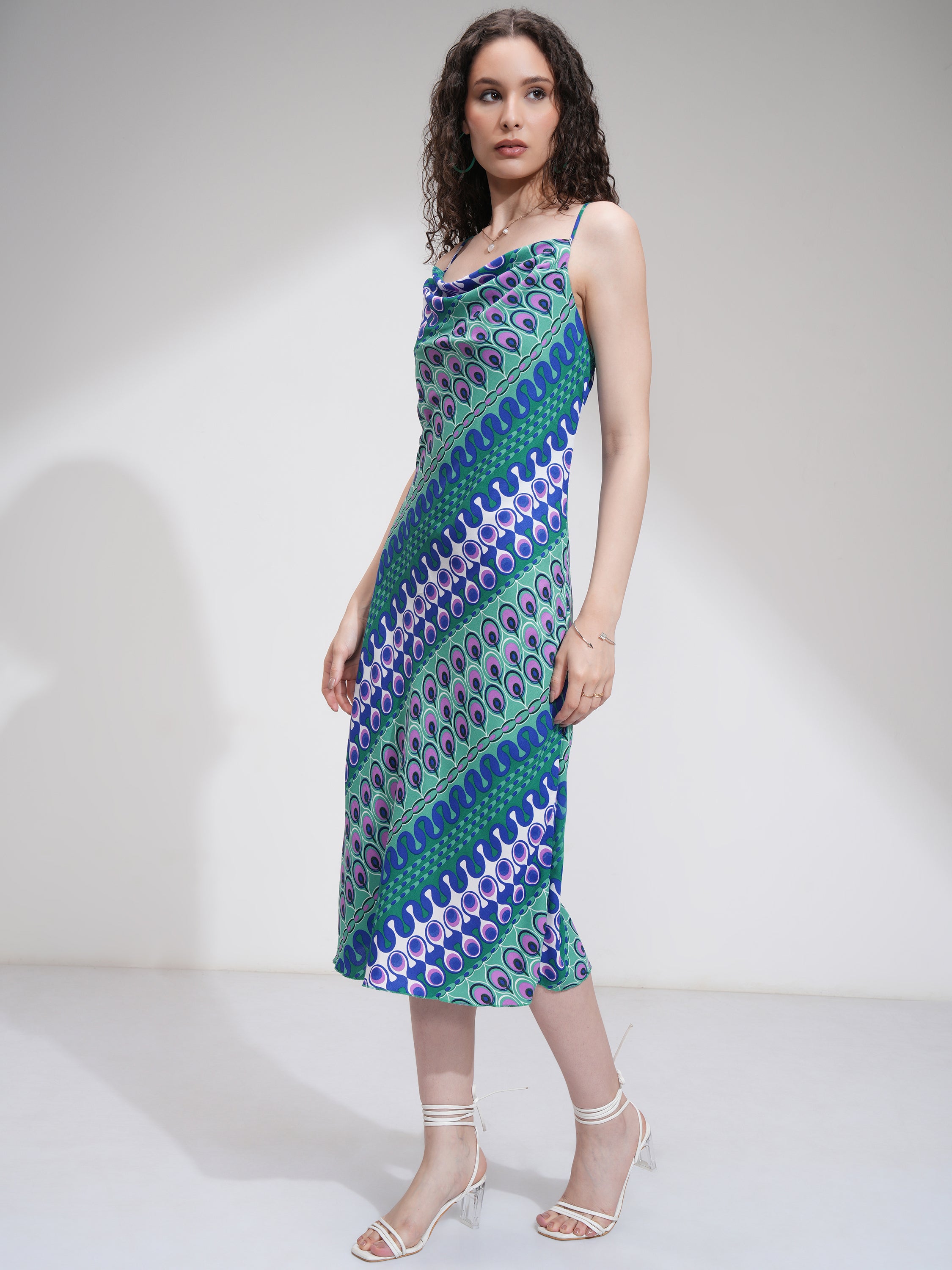 Tokyo Talkies Women Blue Printed Sheath Dress - Blue - Image 4