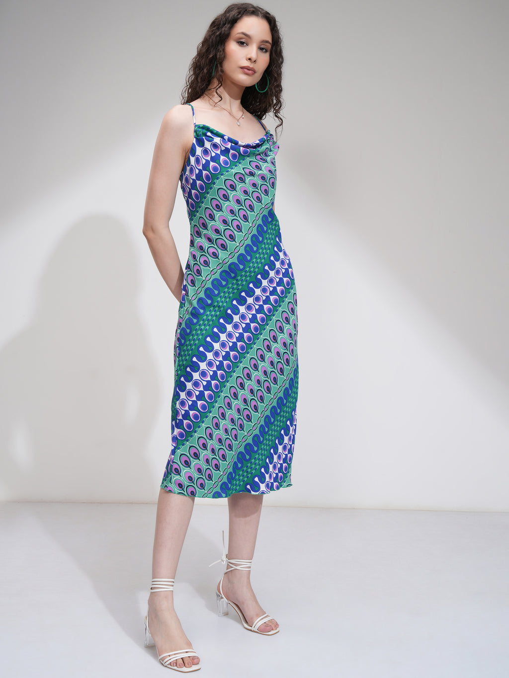 Tokyo Talkies Women Blue Printed Sheath Dress - Blue - Image 6
