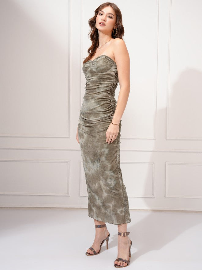 Tokyo Talkies Women Beige Printed Sheath Dress - Beige - Image 4