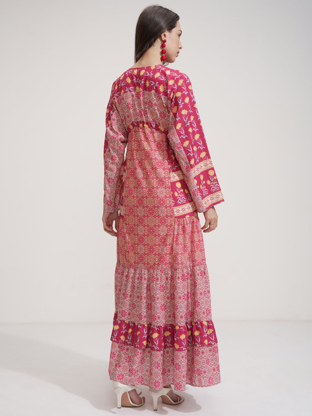 Tokyo Talkies Women Red Printed Maxi Dress - Red - Image 3