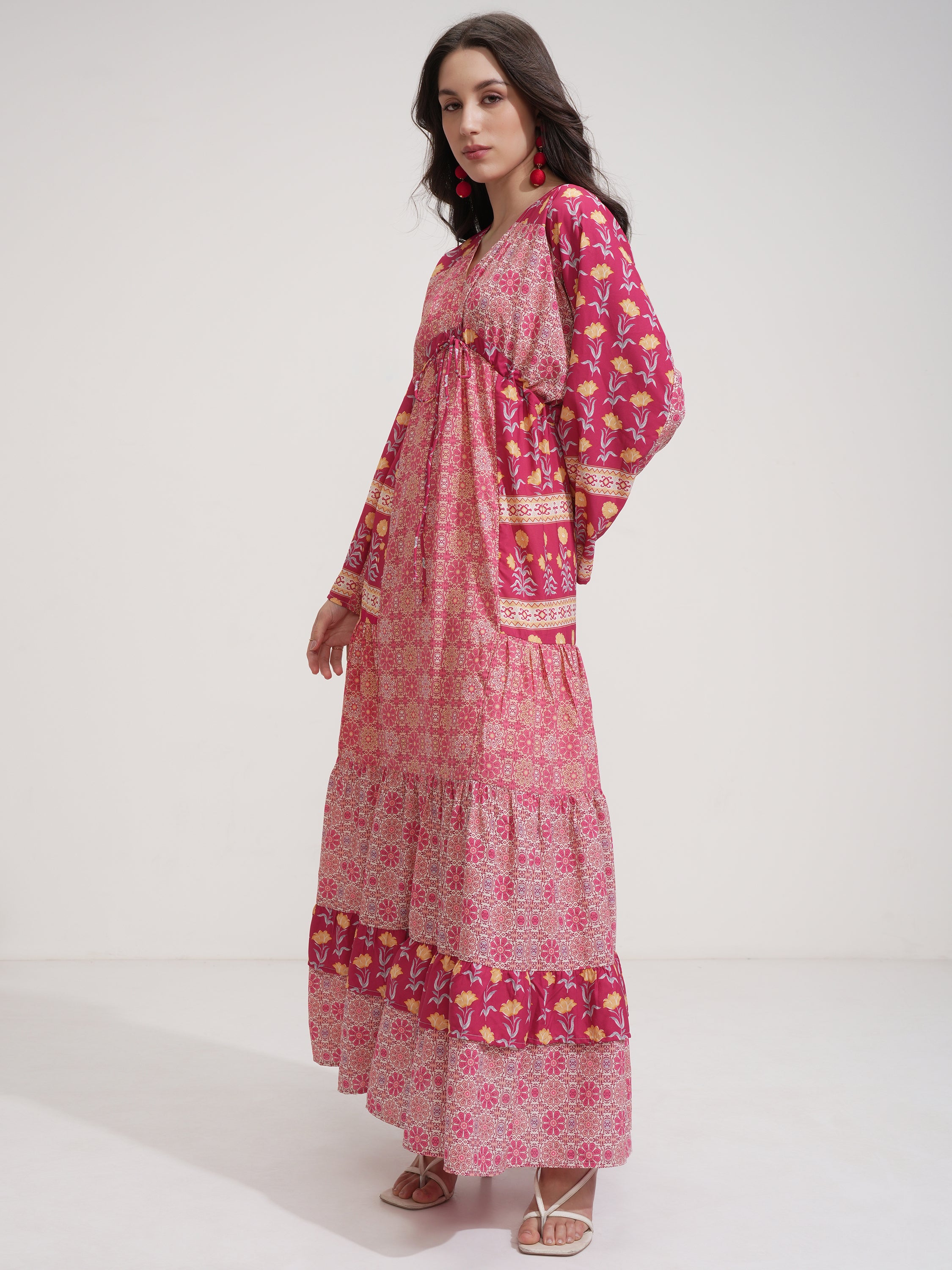 Tokyo Talkies Women Red Printed Maxi Dress - Red - Image 4