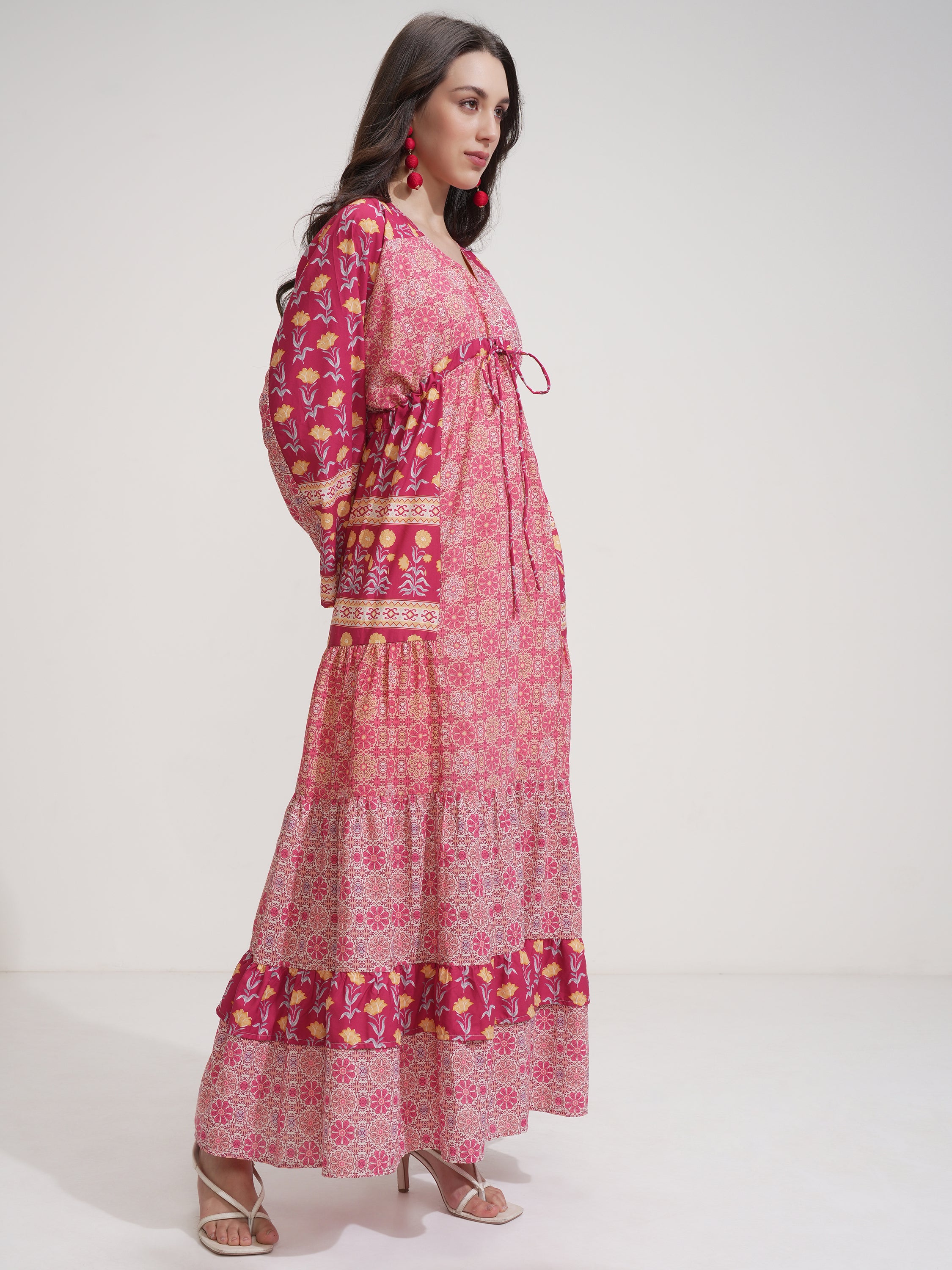 Tokyo Talkies Women Red Printed Maxi Dress - Red - Image 6