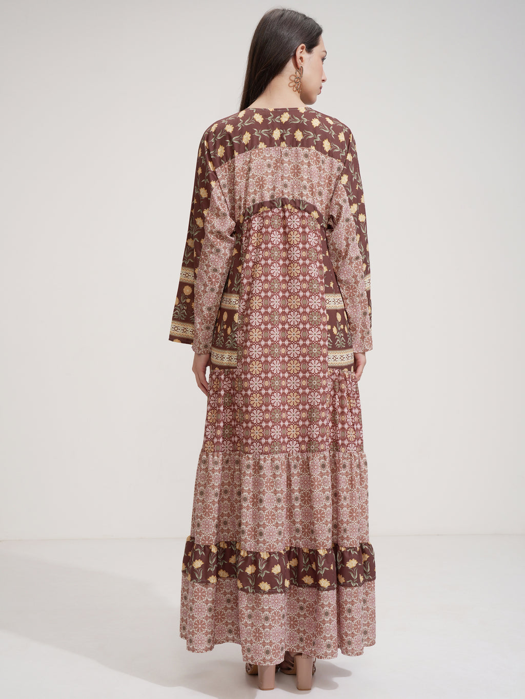 Tokyo Talkies Women Olive Printed Maxi Dress - Olive - Image 3