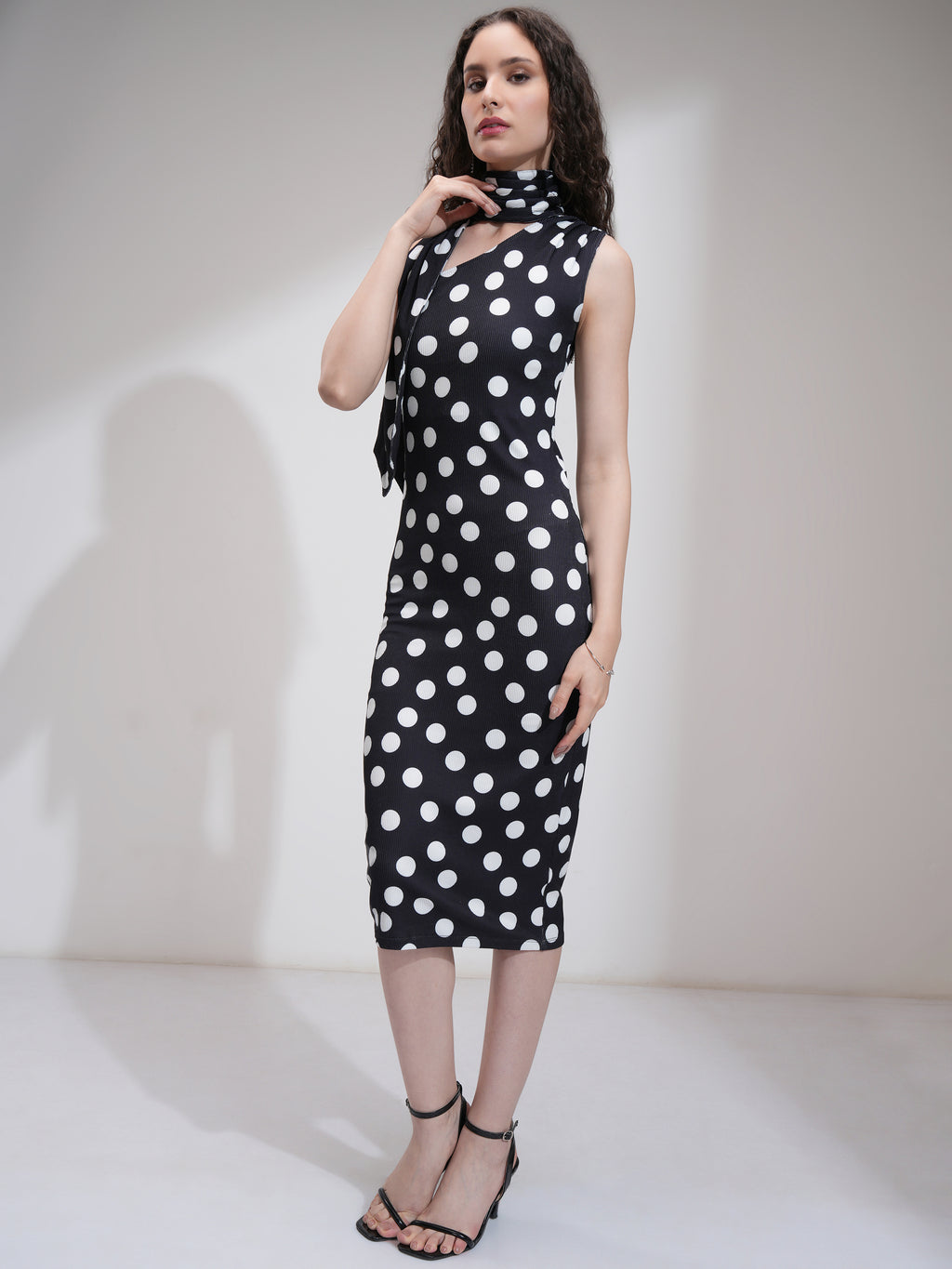 Tokyo Talkies Women Black Printed Bodycon Dress - Black - Image 2