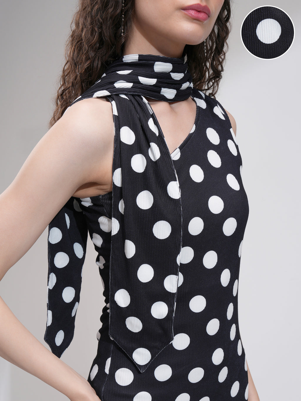 Tokyo Talkies Women Black Printed Bodycon Dress - Black - Image 5