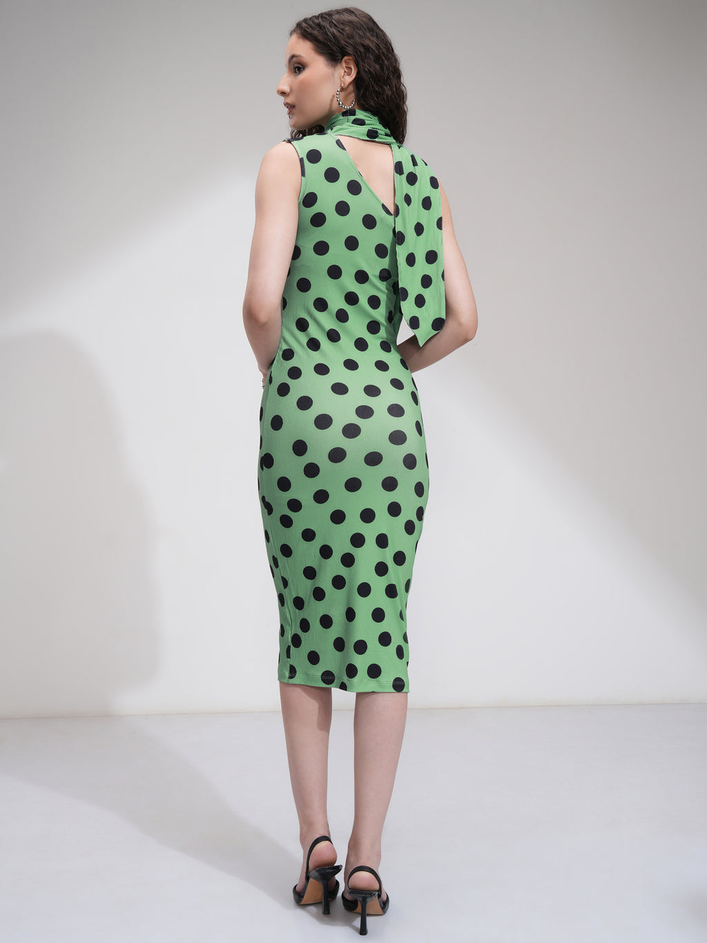 Tokyo Talkies Women Green Printed Bodycon Dress - Green - Image 3