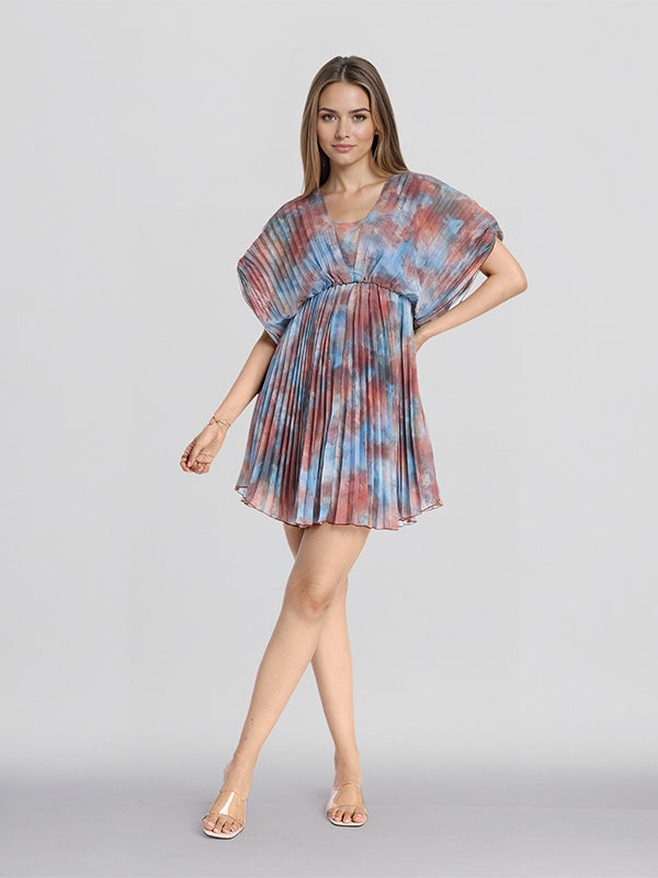 ESPYR By Tokyo Talkies Women Beige Printed Fit and Flare Dress - Beige - Image 1