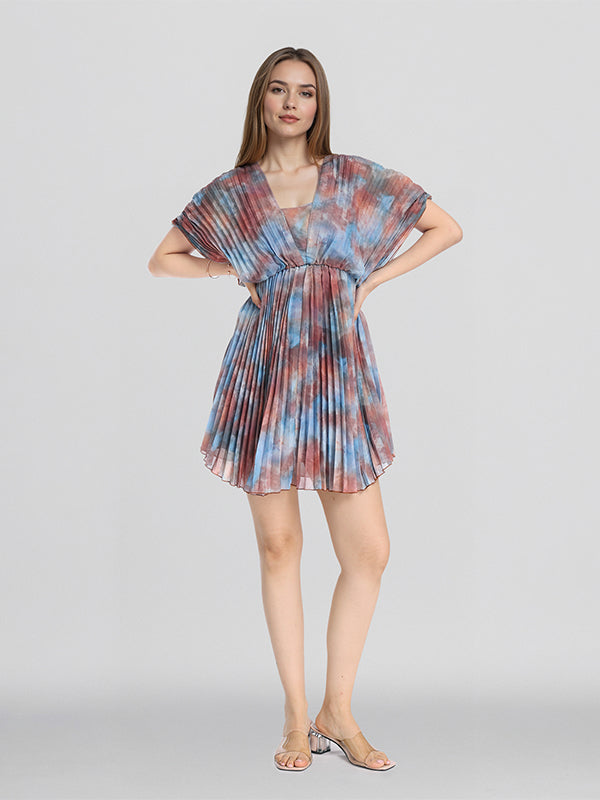 ESPYR By Tokyo Talkies Women Beige Printed Fit and Flare Dress - Beige - Image 2