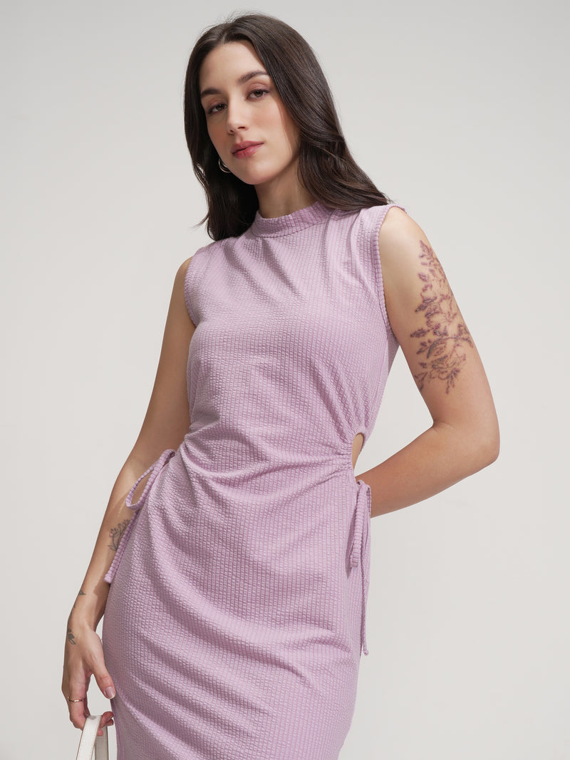 Tokyo Talkies Women Purple Solid Sheath Dress - Purple - Image 1