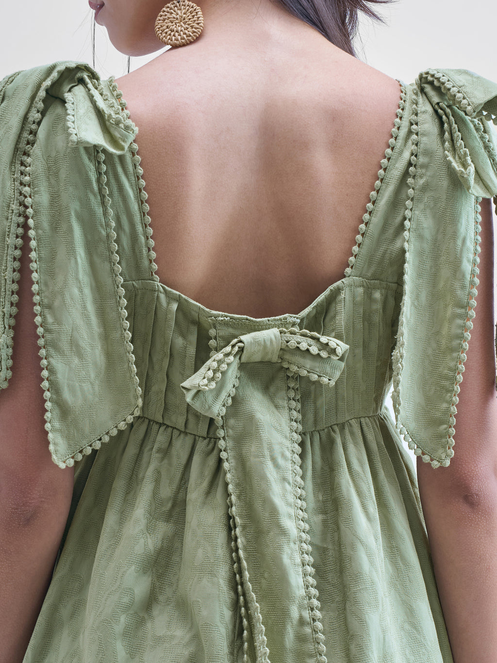 Tokyo Talkies Women Green Solid Fit and Flare Dress - Green - Image 6