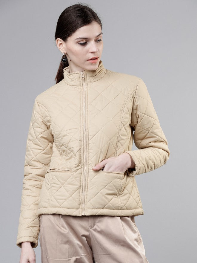 Beige Quilted Jacket - Beige - Image 1