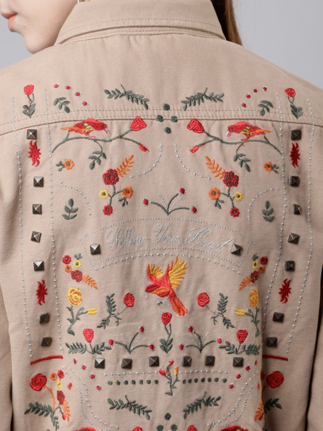 Beige Denim Jacket - Beige - Image 4