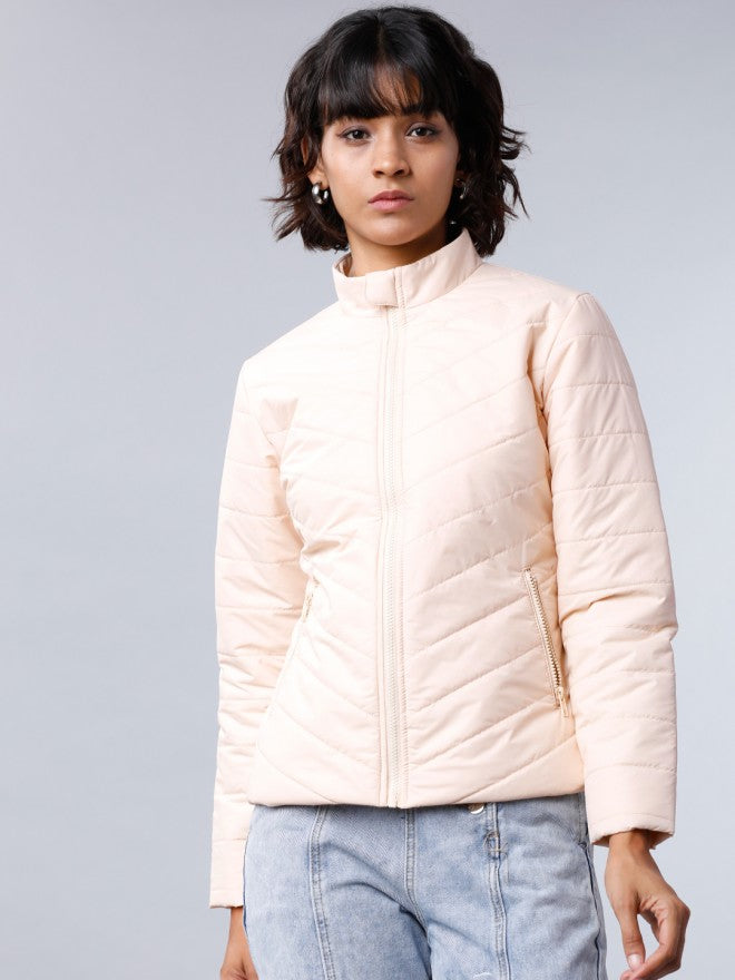 Beige Regular Fit Puffer Jacket - Beige - Image 1