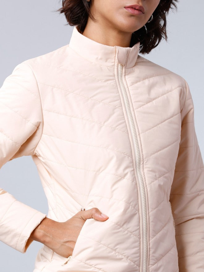 Beige Regular Fit Puffer Jacket - Beige - Image 4