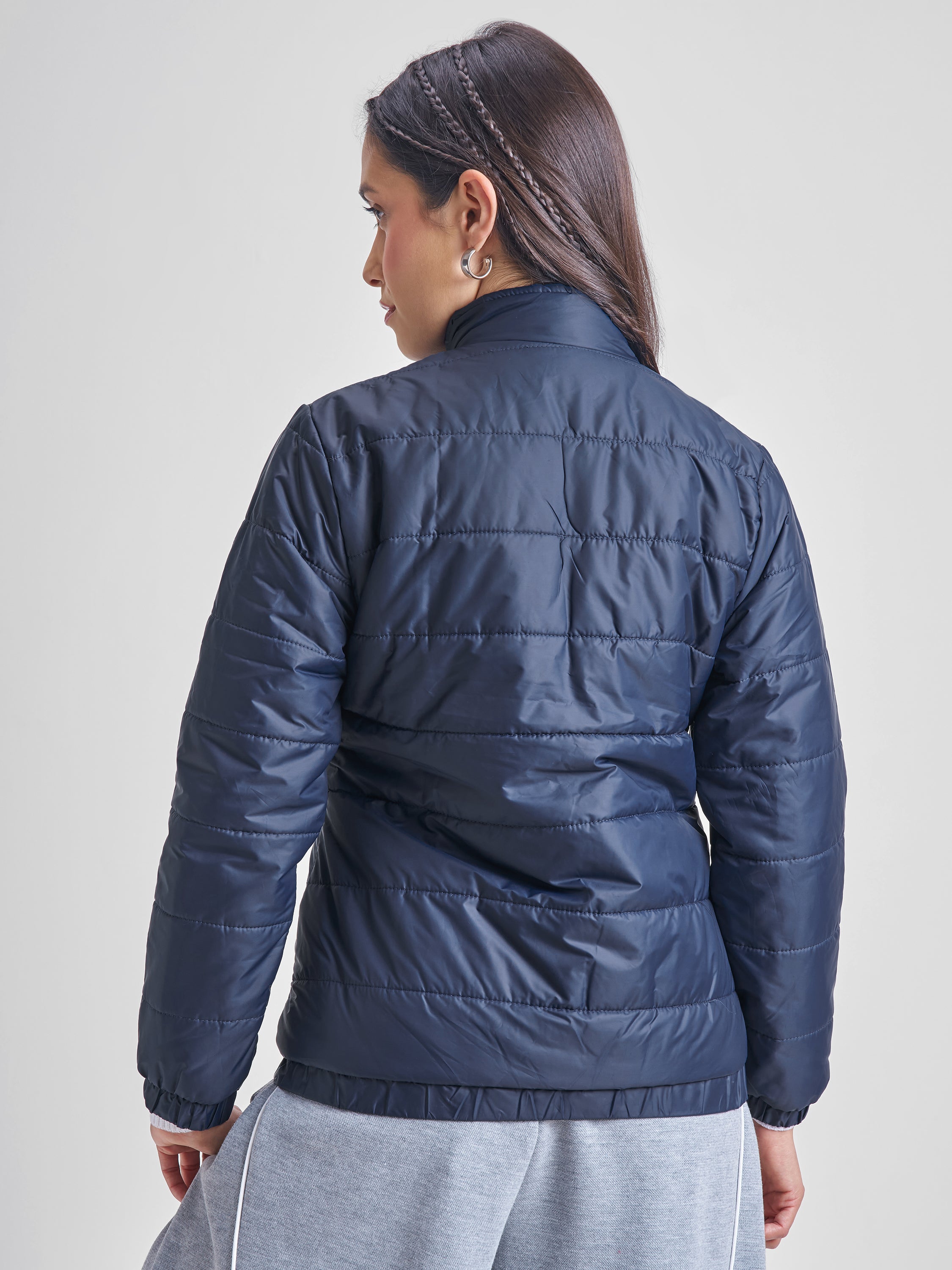 Tokyo Talkies Womens Navy Blue Polyester Jacket - Navy Blue - Image 3