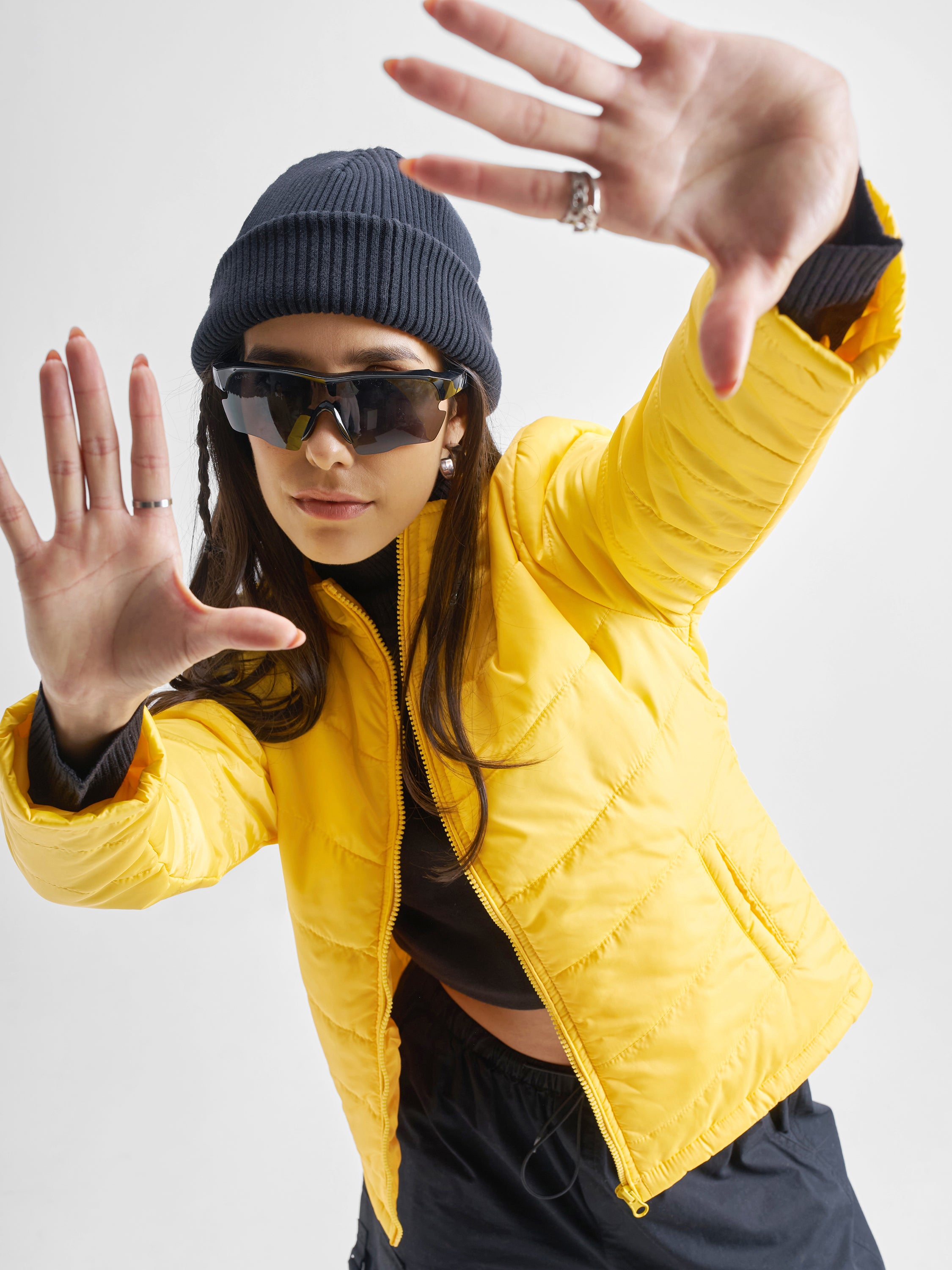 Tokyo Talkies Womens Yellow/Orange Polyester Jacket - Yellow - Image 1