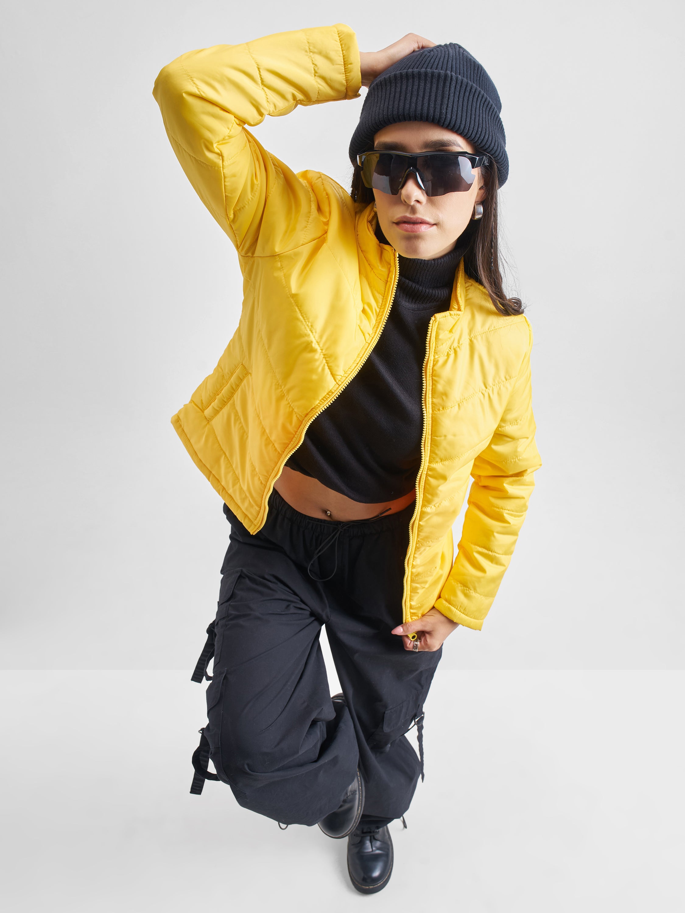 Tokyo Talkies Womens Yellow/Orange Polyester Jacket - Yellow - Image 2