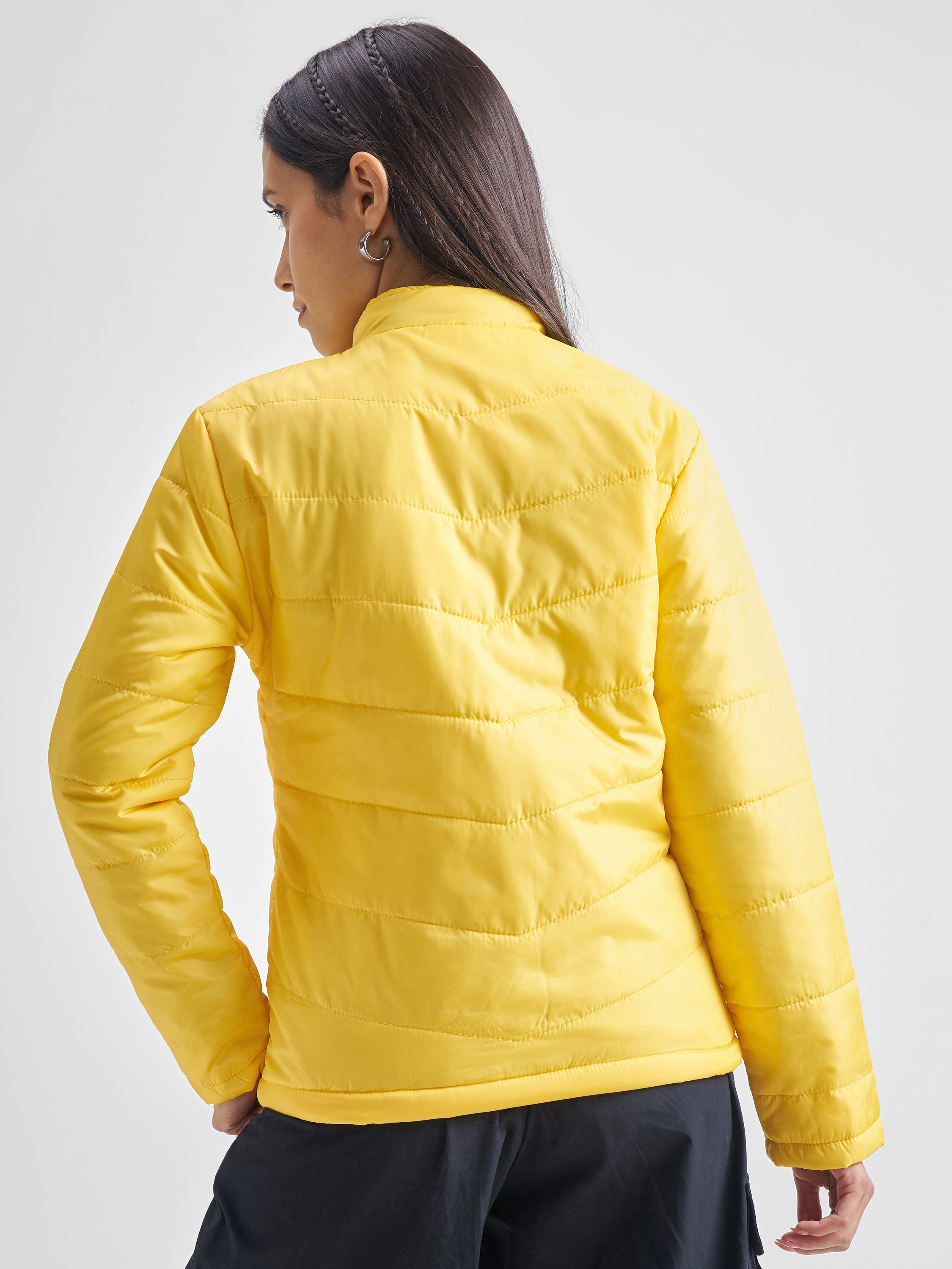Tokyo Talkies Womens Yellow/Orange Polyester Jacket - Yellow - Image 3