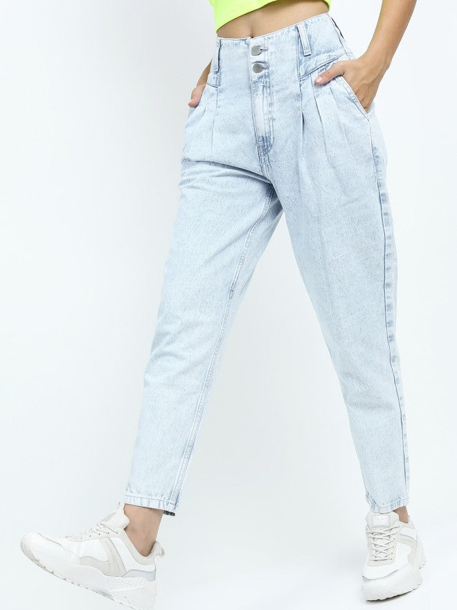 Tokyo Talkies Women Blue Mom Fit Jeans - Blue - Image 5