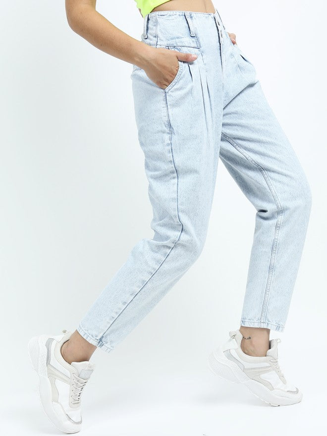 Tokyo Talkies Women Blue Mom Fit Jeans - Blue - Image 6