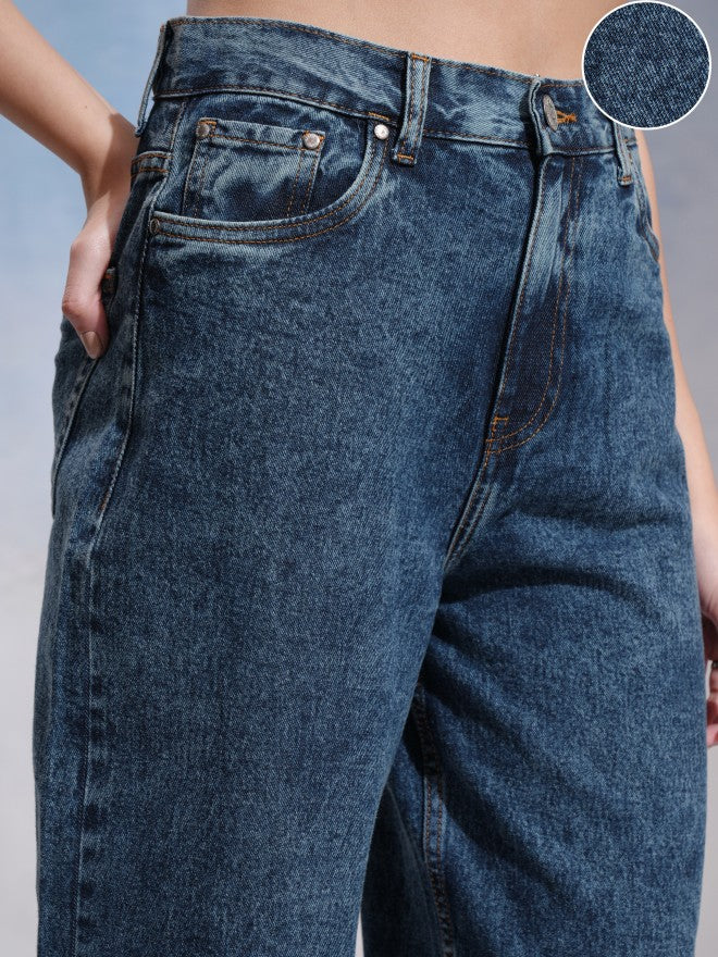 Tokyo Talkies Women Blue Wide Leg Jeans - Blue - Image 5