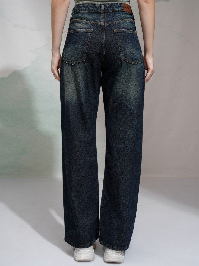 Tokyo Talkies Women Blue Bootcut Stretchable Jeans - Blue - Image 3