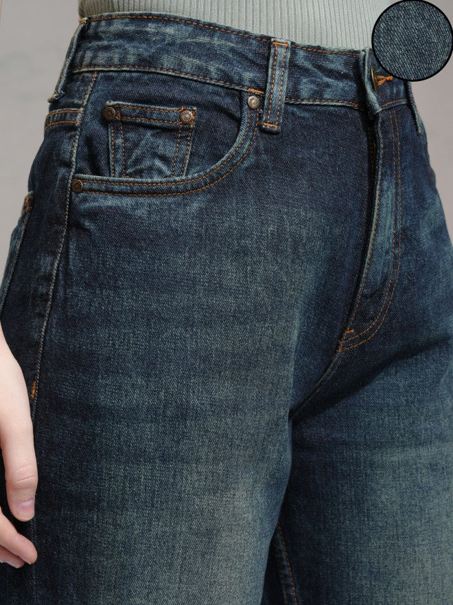 Tokyo Talkies Women Blue Bootcut Stretchable Jeans - Blue - Image 5