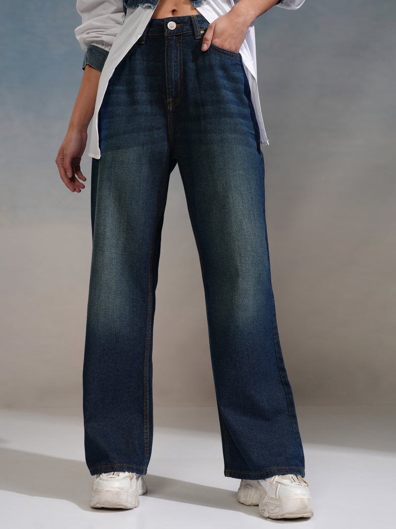 Tokyo Talkies Women Blue Flared Jeans - Blue - Image 1