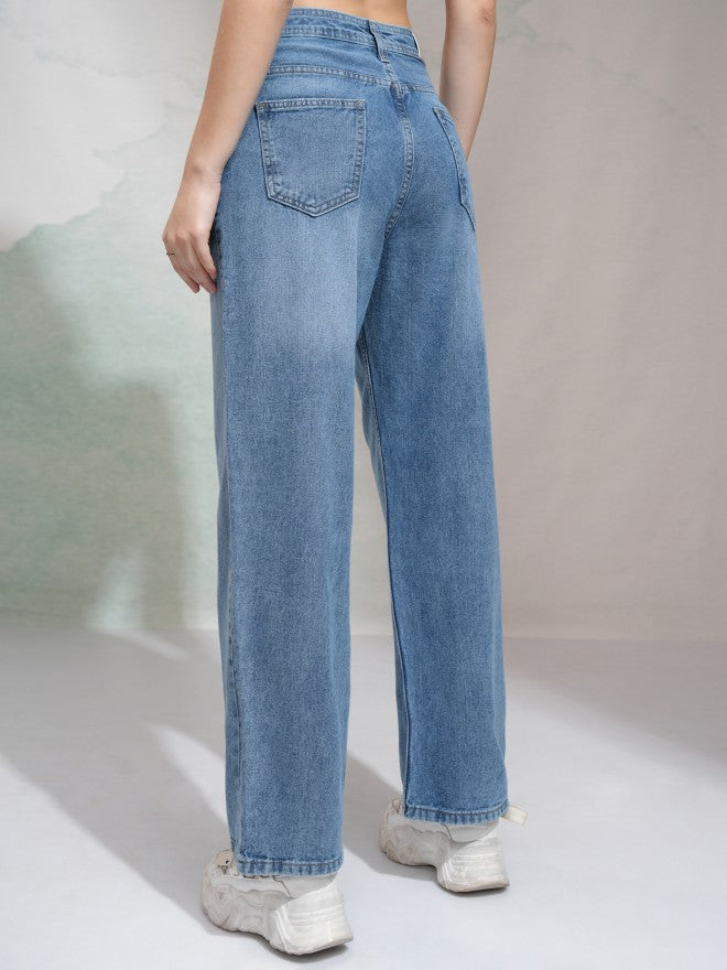 Tokyo Talkies Women Blue Flared Stretchable Jeans - Blue - Image 3