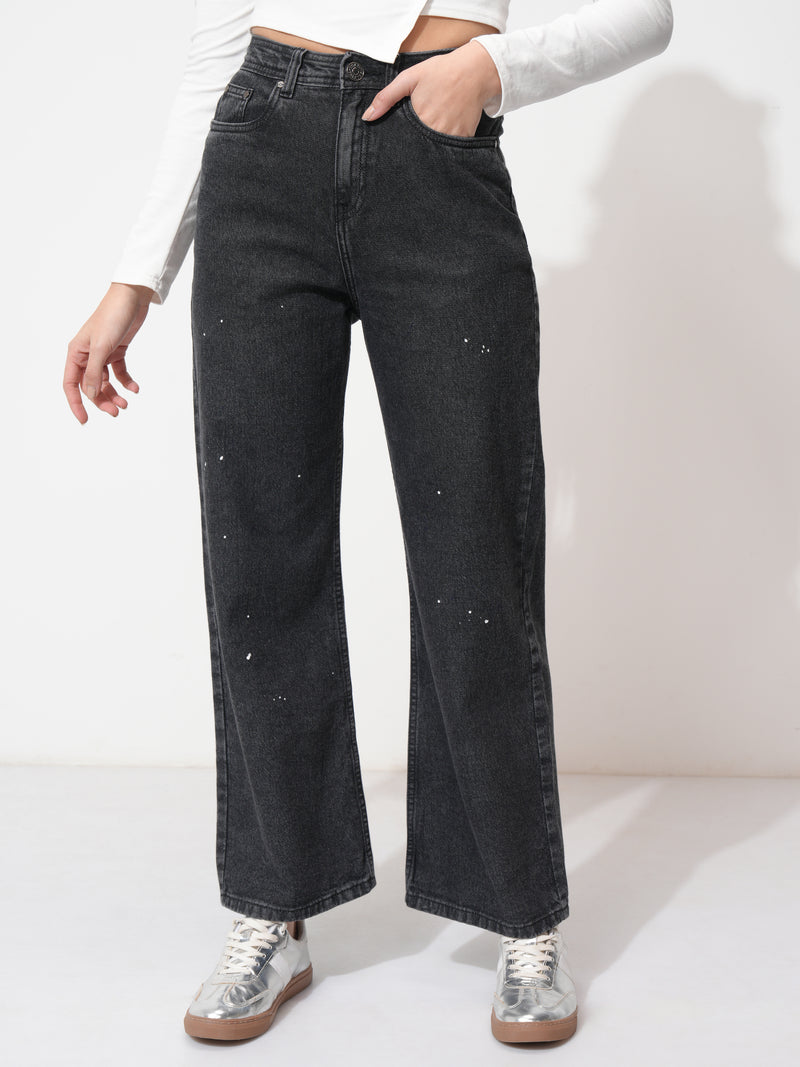 Tokyo Talkies Women Black Flared Stretchable Jeans - Black - Image 1