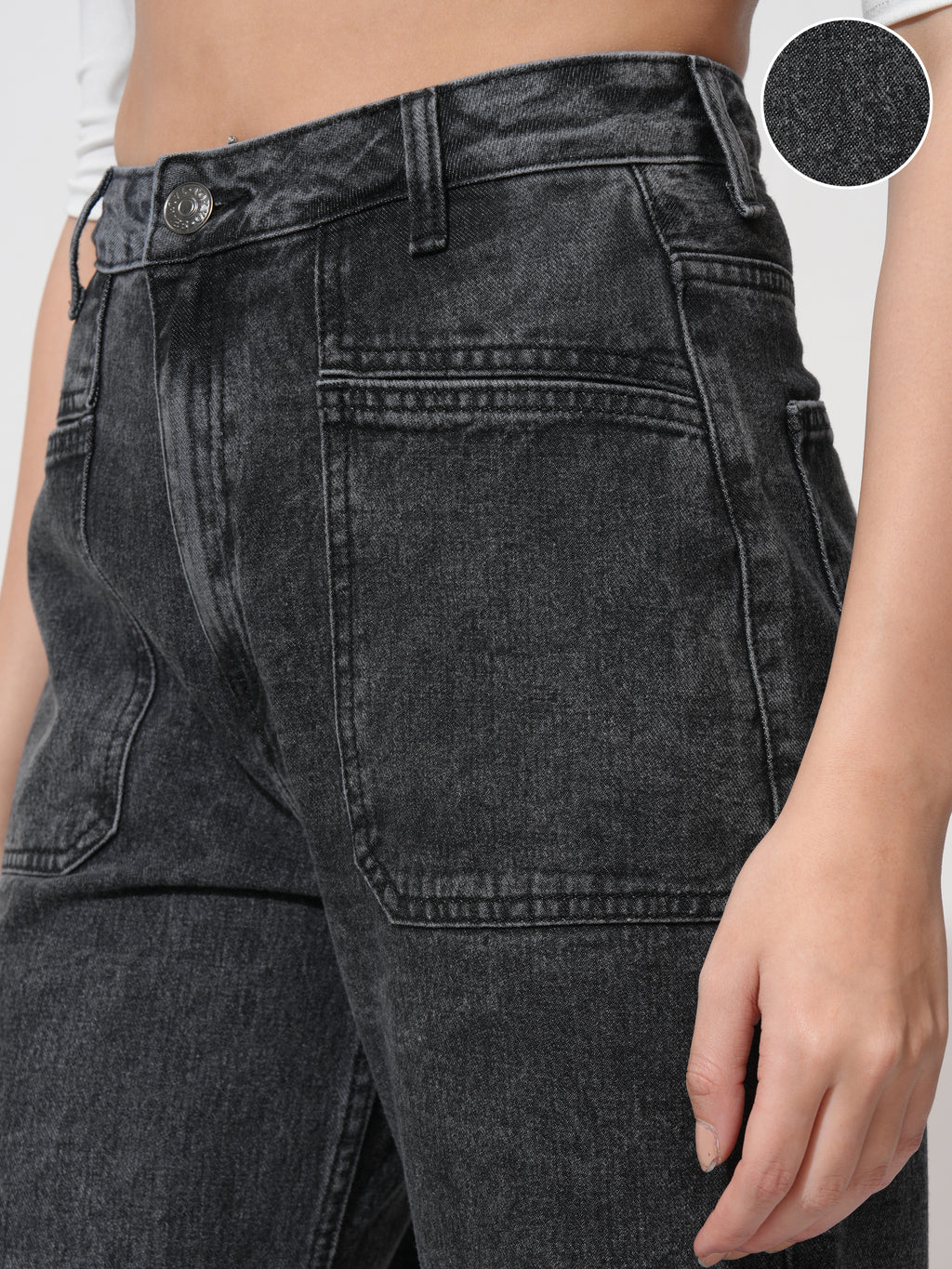 Tokyo Talkies Women Grey Straight Fit Stretchable Jeans - Grey - Image 5