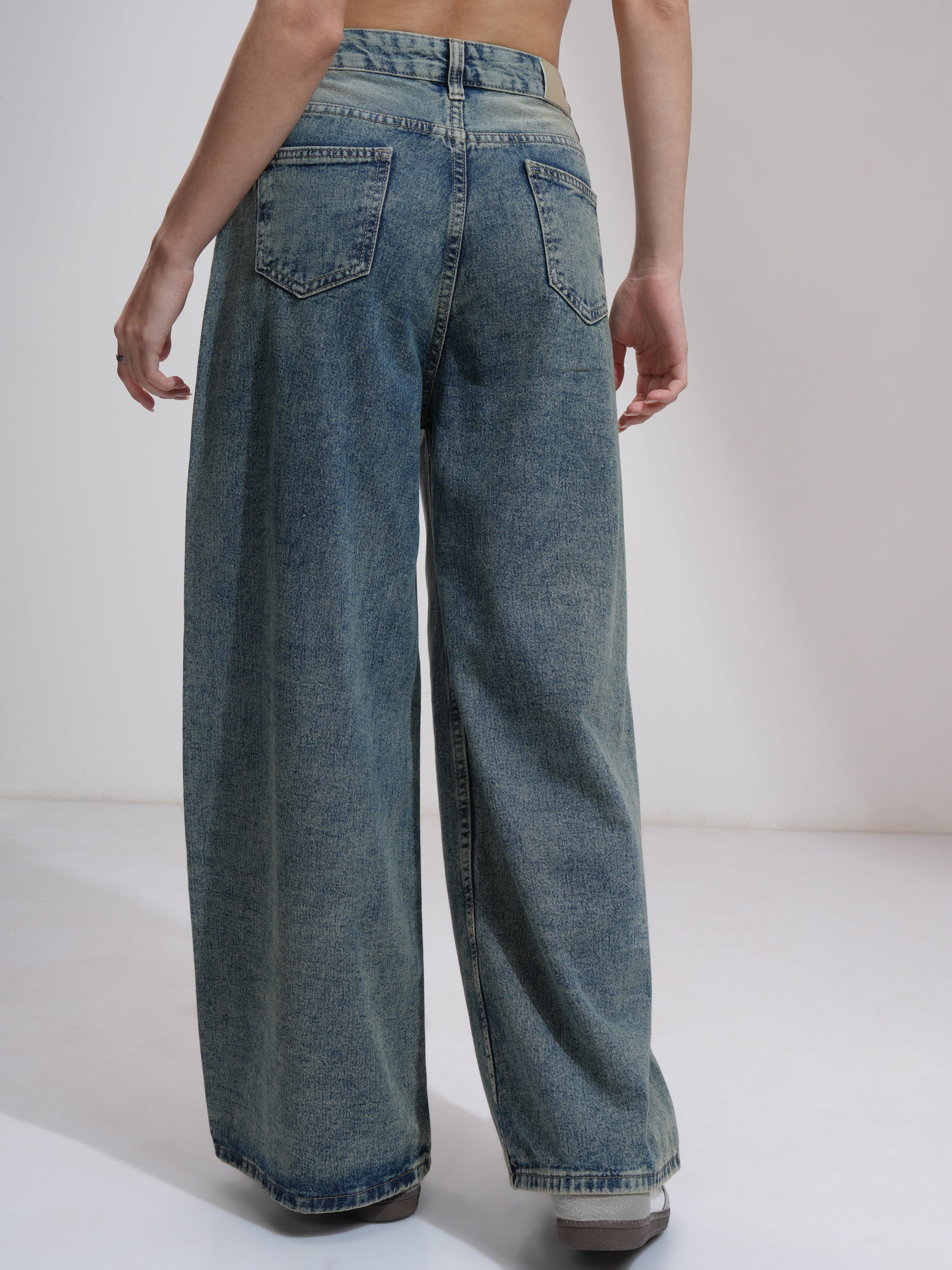 Tokyo Talkies Women Blue Baggy Jeans - Blue - Image 3