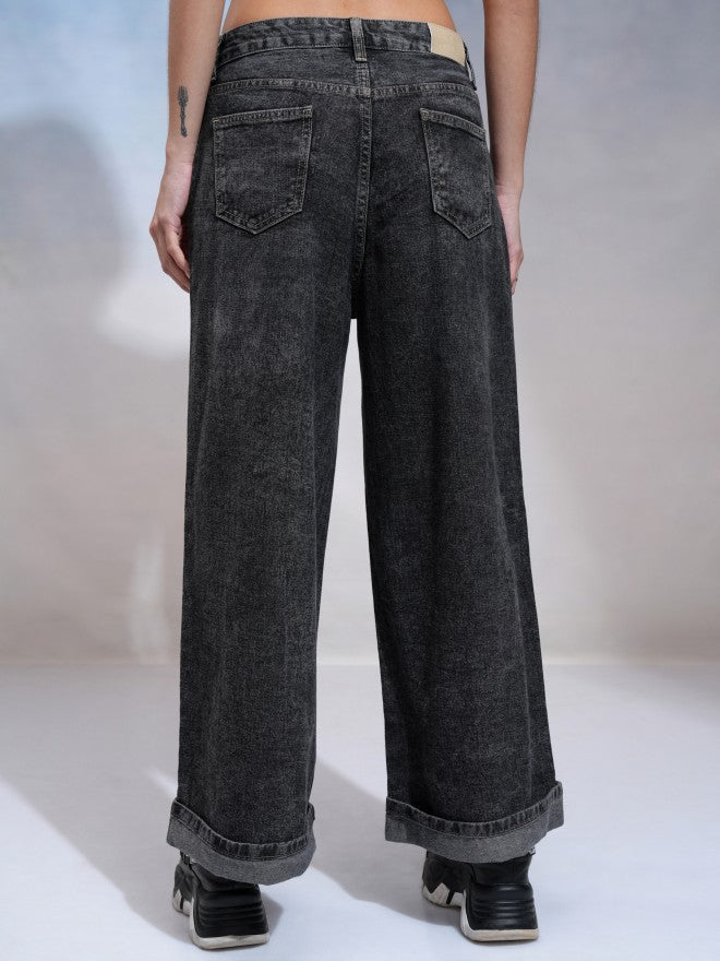 Tokyo Talkies Women Grey Baggy Stretchable Jeans - Grey - Image 3