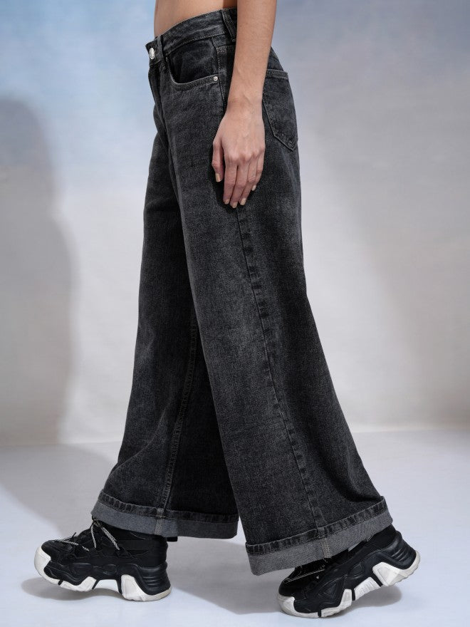 Tokyo Talkies Women Grey Baggy Stretchable Jeans - Grey - Image 4