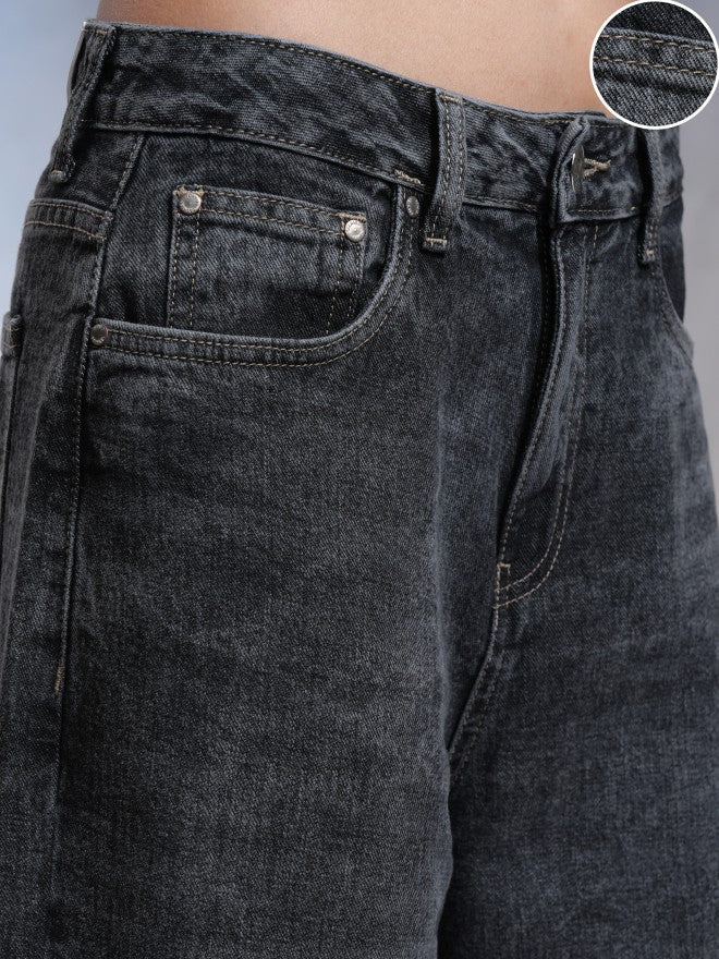 Tokyo Talkies Women Grey Baggy Stretchable Jeans - Grey - Image 5